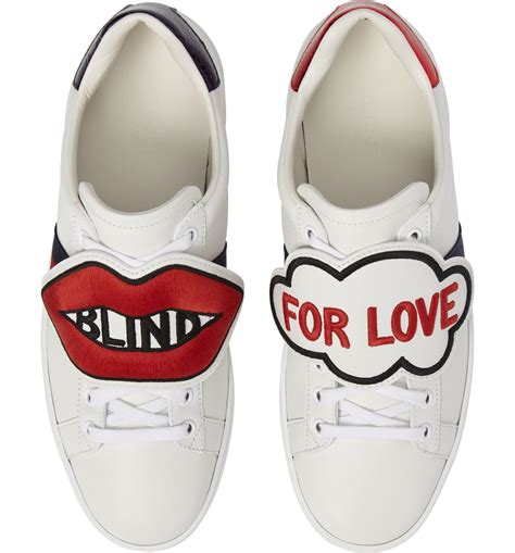 gucci blind for love ace sneakers|Gucci ace loved sneakers.